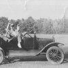 Walter &amp; Mike Fischer &amp; Jennings Pierce back seat &amp; Hearld Fischer front seat